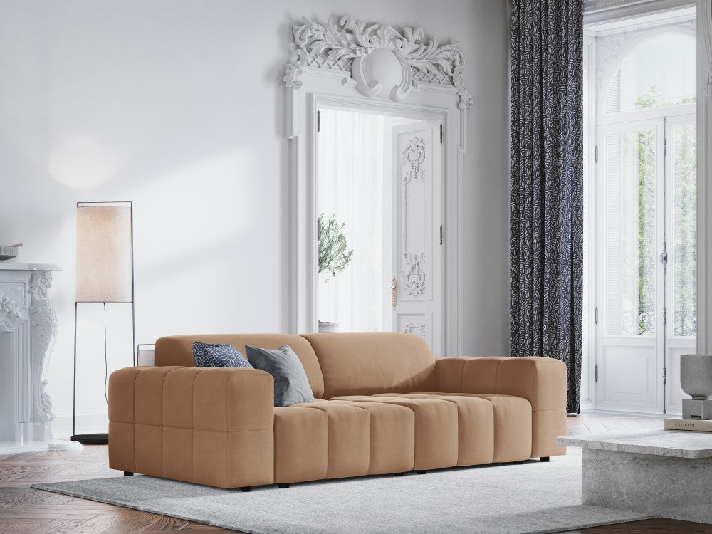
3-Seater Design Sofa "Luc" - Velvet Dark Beige