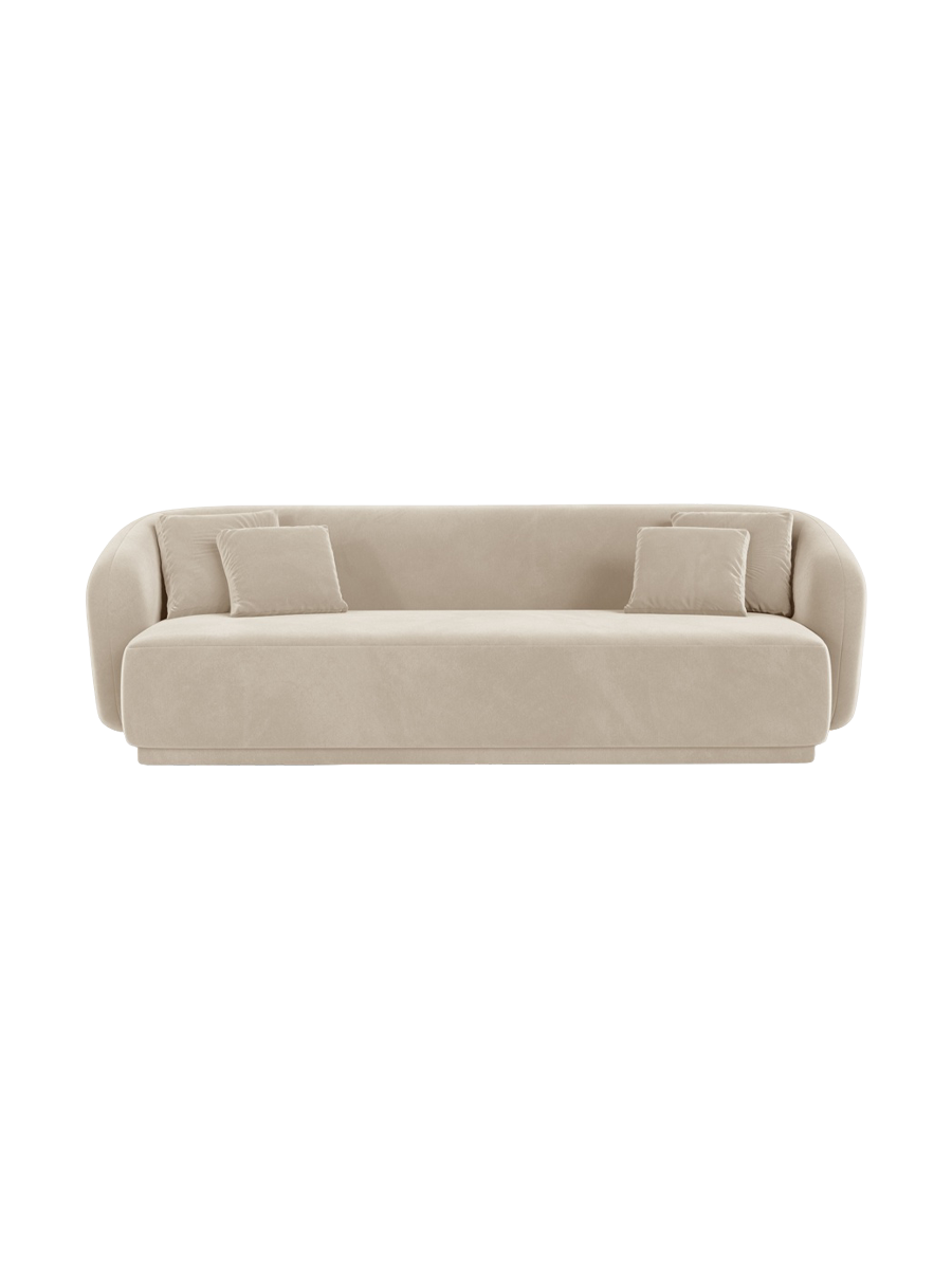 
Canapé design 3 places « Louis » - Velours Beige