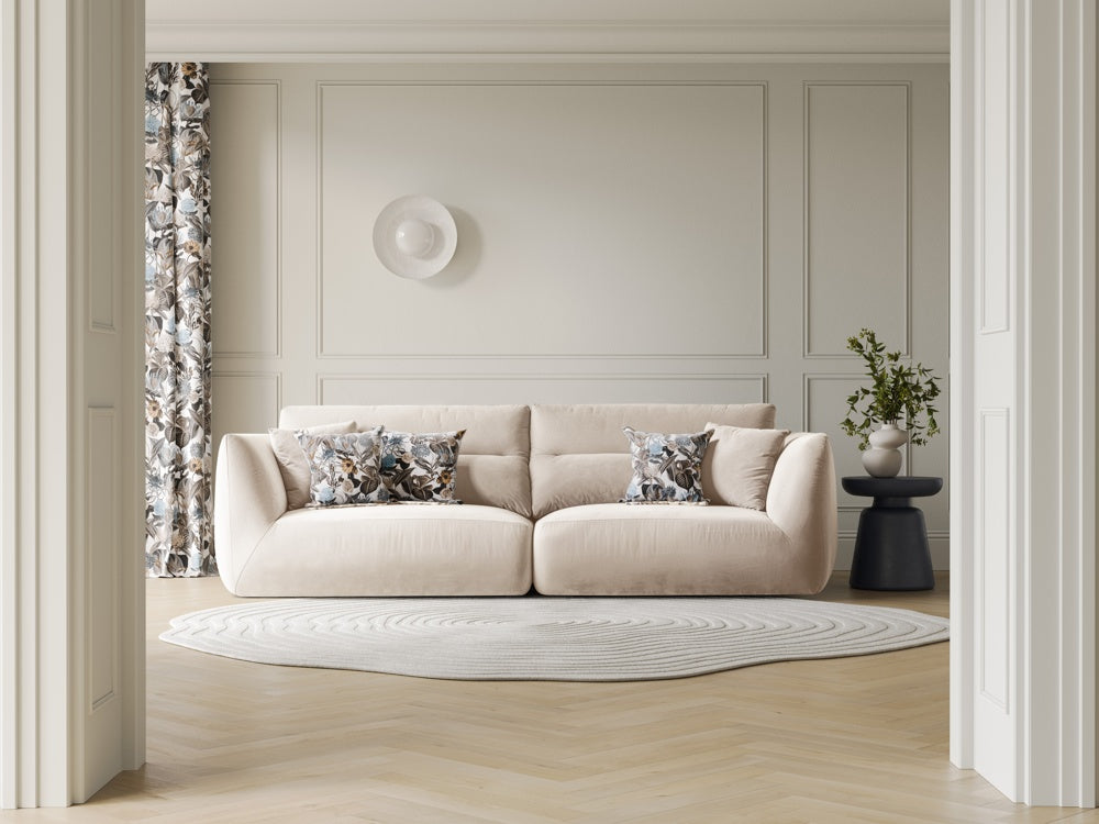 
4-seater design sofa "Maurie" - Velvet Ivory