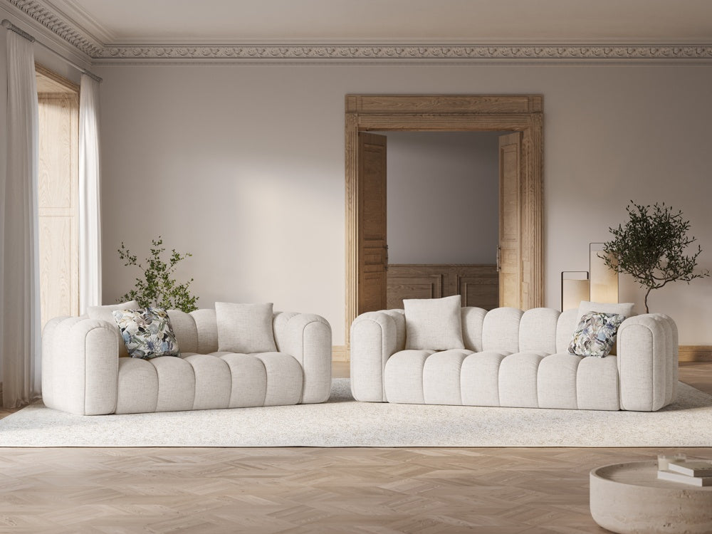
Canapé design 4 places "Elise" - Tissu texturé beige