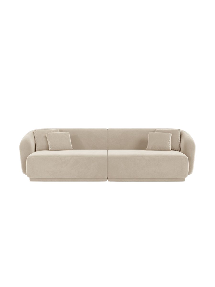 
Canapé design 4 places « Louis » - Velours Beige