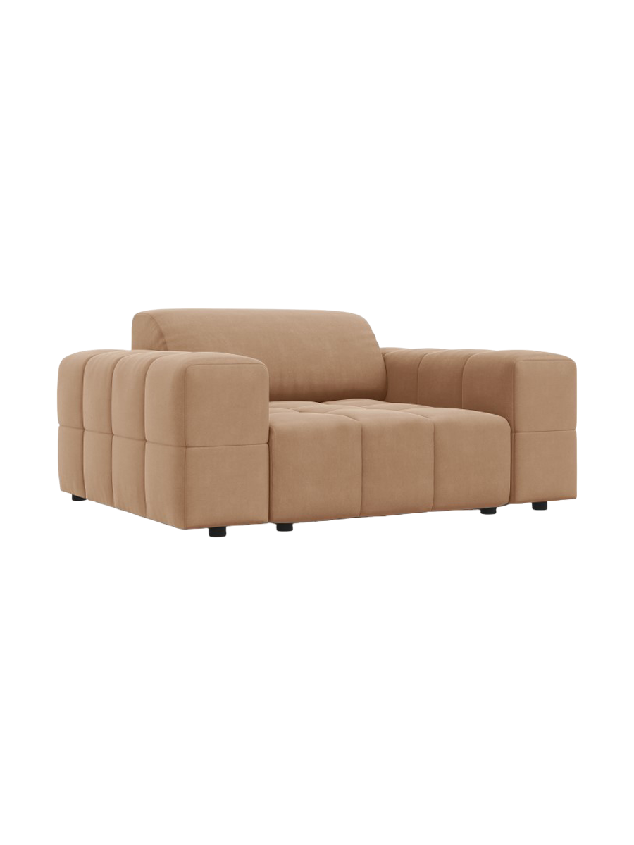 
Designer Armchair "Luc" - Velvet Dark Beige