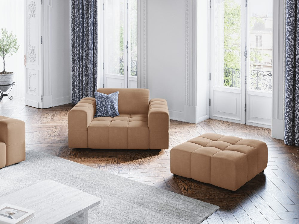 
Designer Armchair "Luc" - Velvet Dark Beige