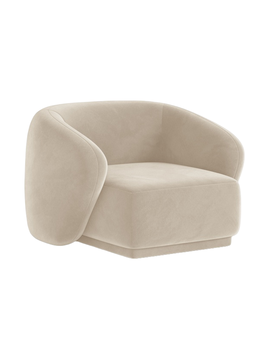 
Fauteuil design « Louis » - Velours Beige