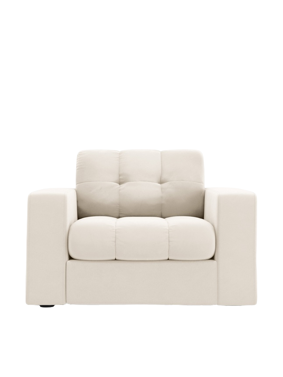 
Designer Armchair "Yohan" - Light Beige Velvet