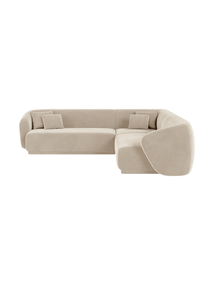 
Canapé d'angle design "Louis" 5 places - Velours Beige
