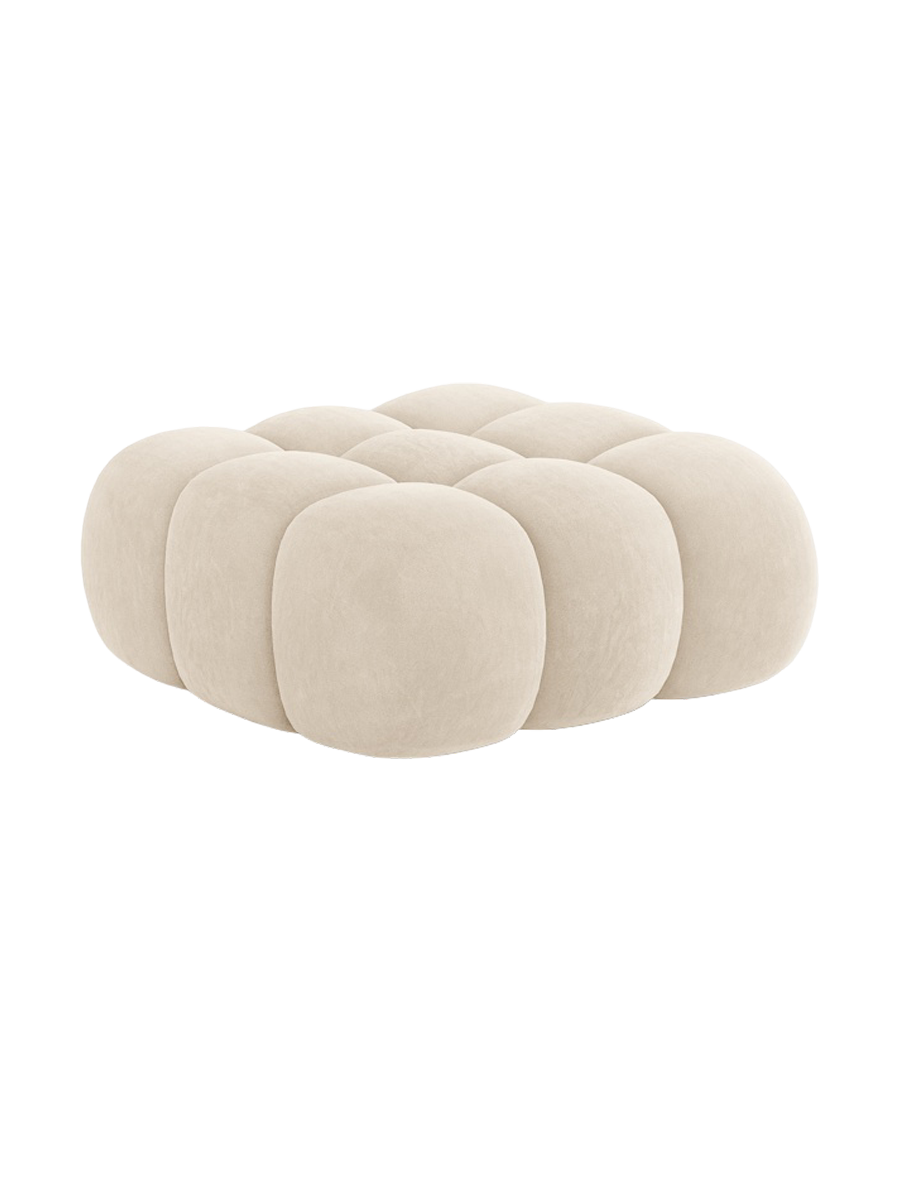 
Pouf design « Maurice » - Velours beige clair