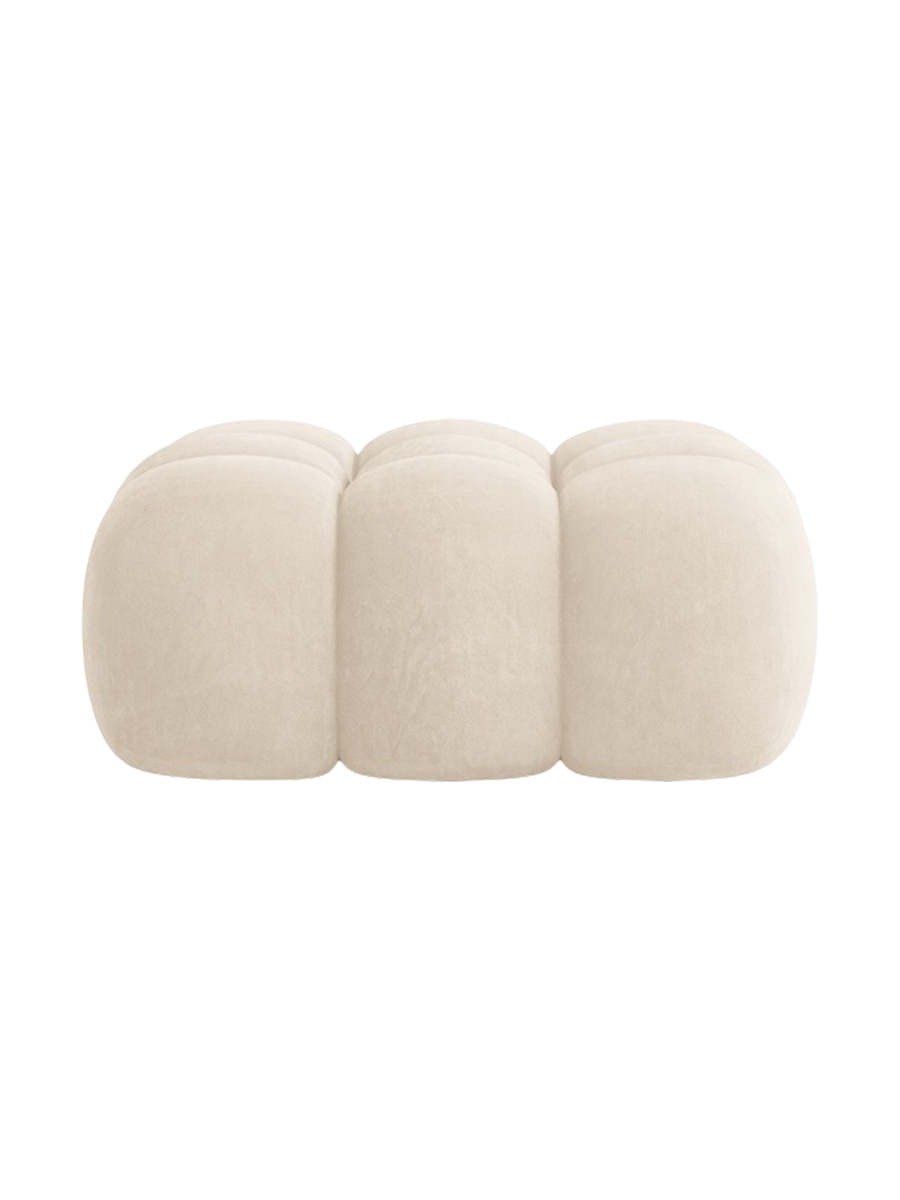 
Pouf design « Maurice » - Velours beige clair