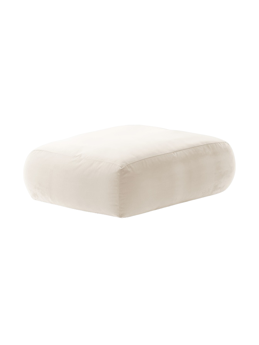 
"Maurie" Designer Ottoman - Velvet Ivory / 85 x 100 cm