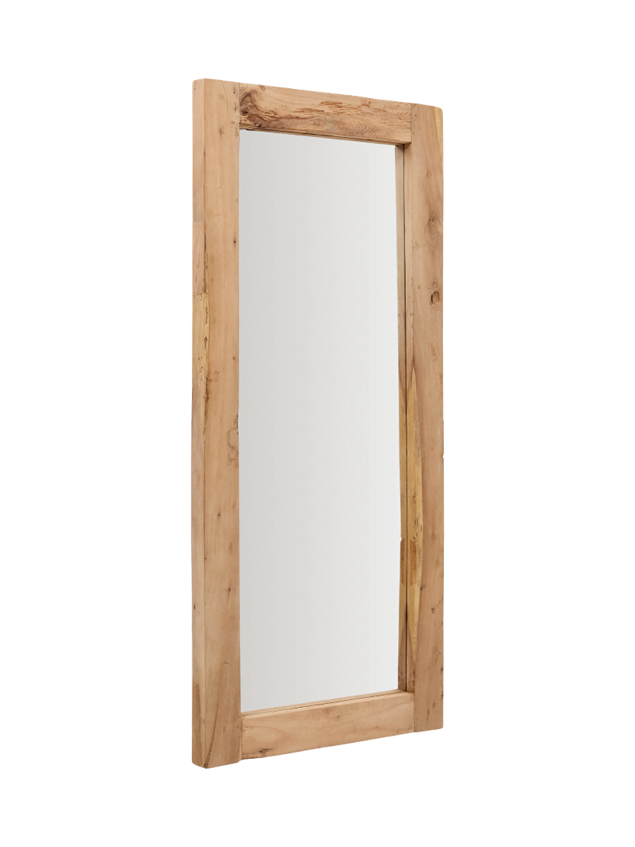 
Miroir mural design « Madeno » avec cadre en bois massif - 80 x 180 cm