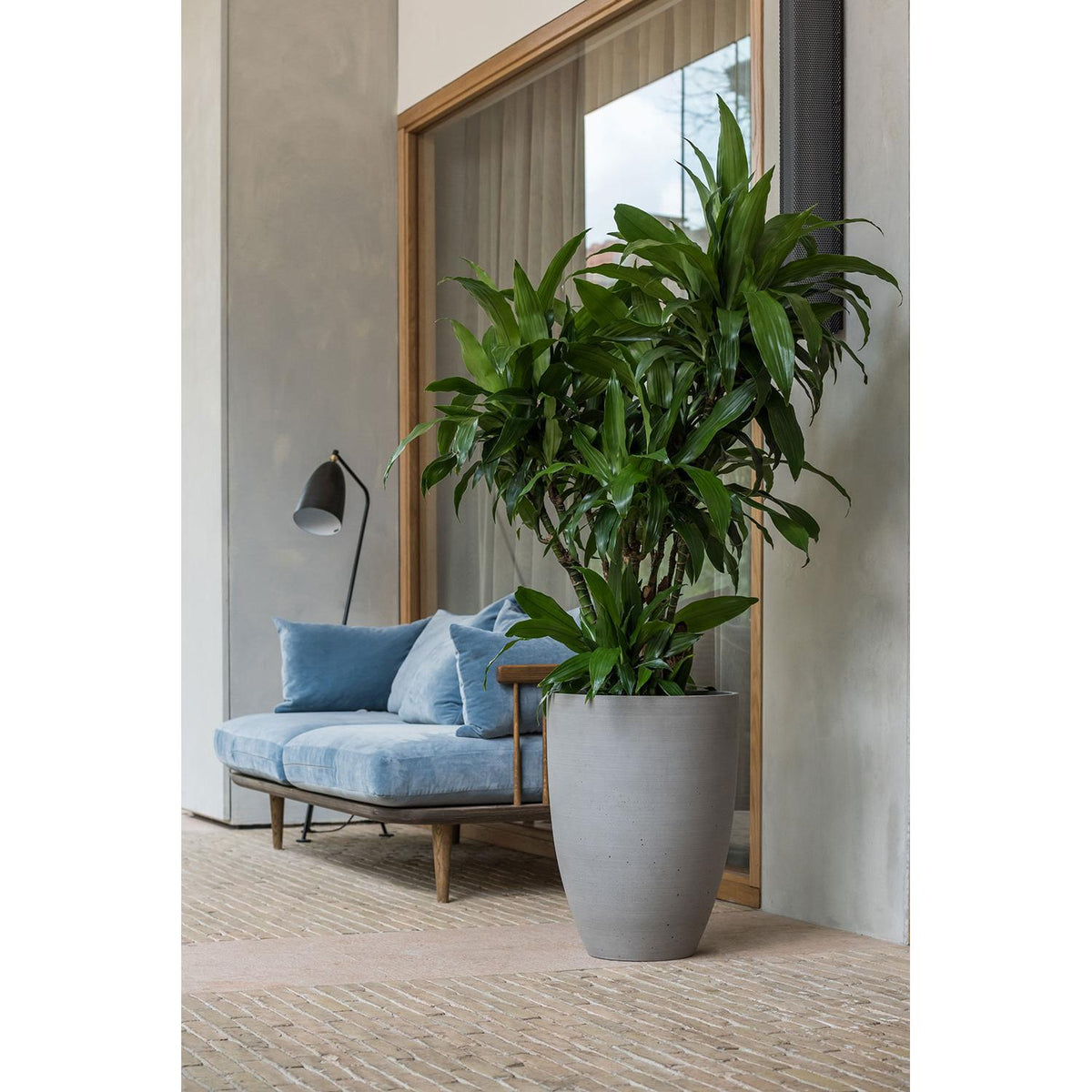 
Vaso per fiori di alta qualità per interni/esterni „Refined Ben“ - Grigio / Ø 40 x Altezza 55 cm