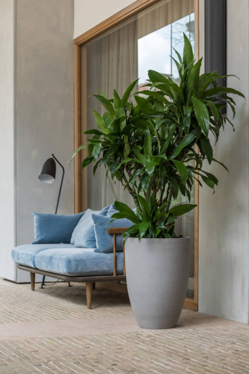 
Vaso per fiori di alta qualità per interni/esterni „Refined Ben“ - Grigio / Ø 52 x Altezza 72 cm