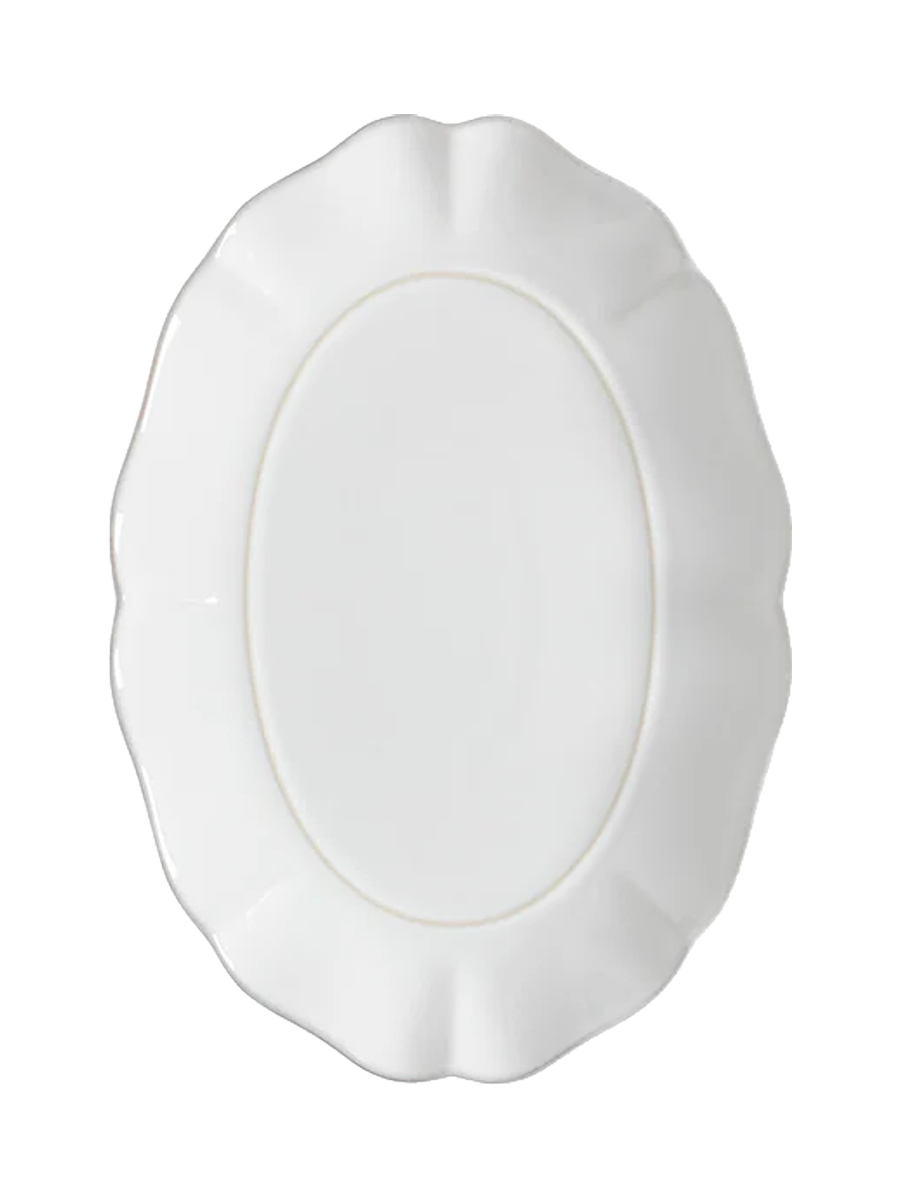 
Handmade Serving Platter "Rosa" - White / Medium