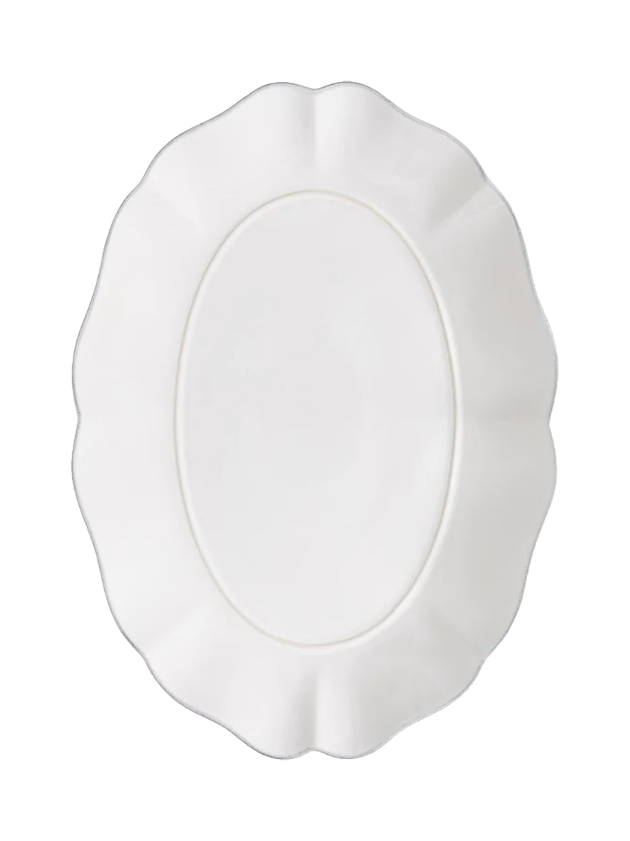 
Handmade Serving Platter "Rosa" - White / Large