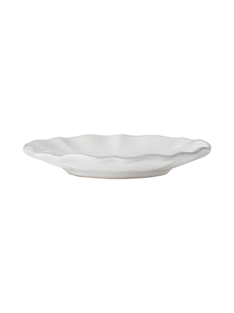 
Handmade Bread & Appetizer Plate "Rosa" - White