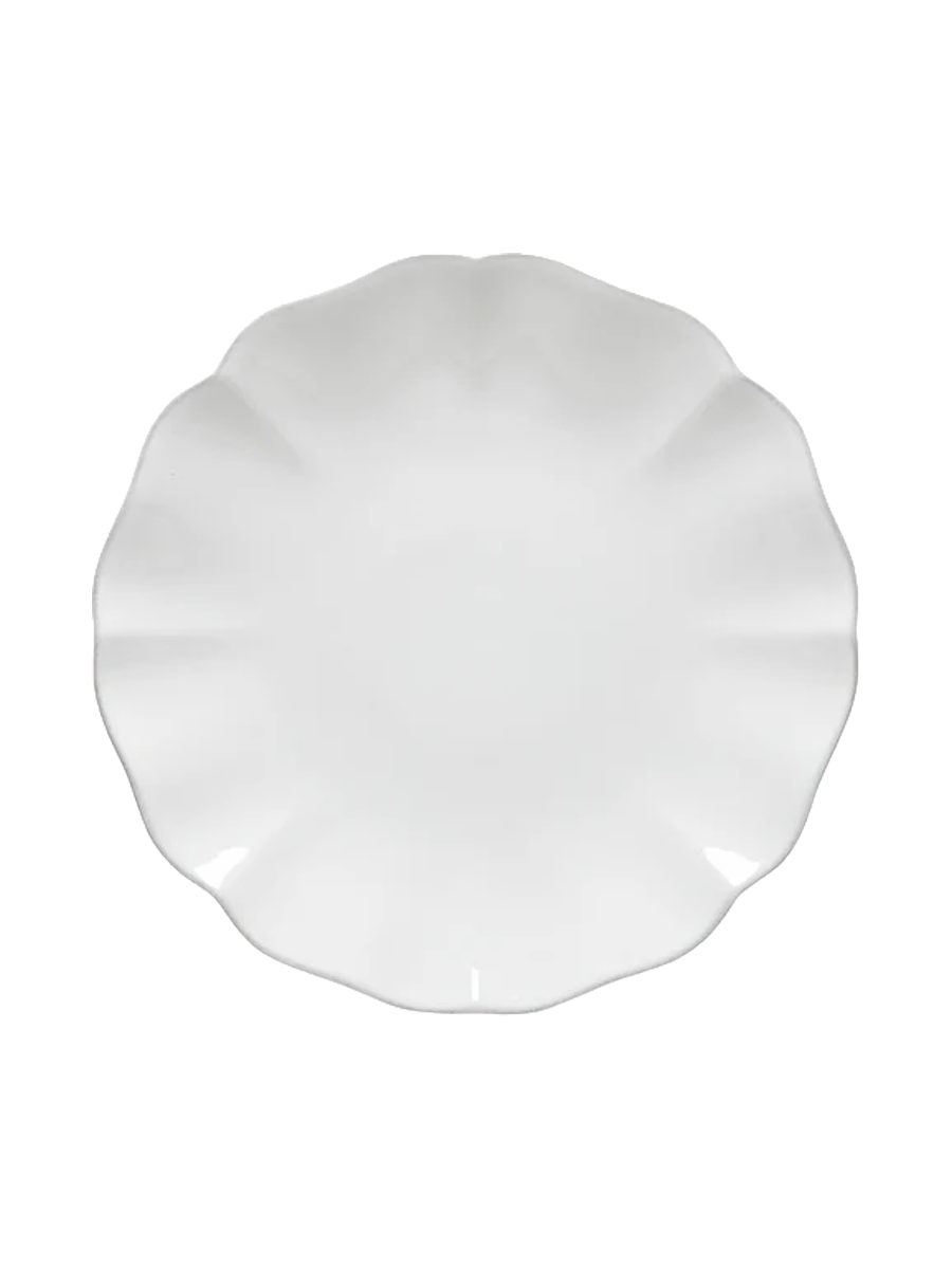 
Handmade Dinner Plate "Rosa" - White / Medium