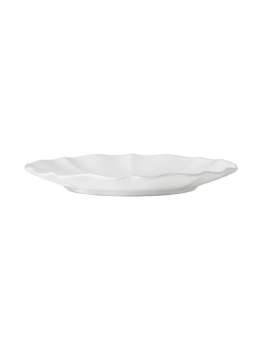 
Handmade Dinner Plate "Rosa" - White / Medium