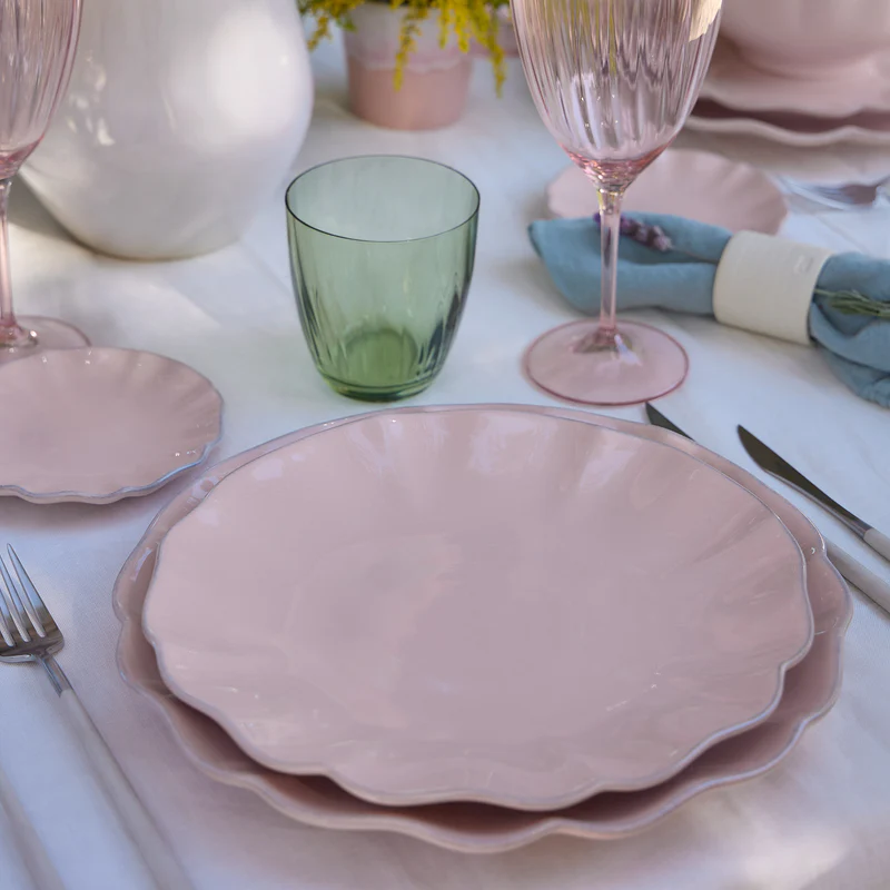 
Handmade Dinner Plate "Rosa" - Pink / Large