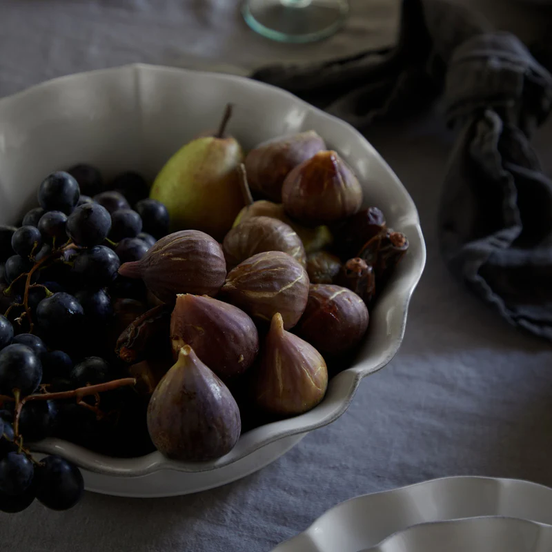 
Handmade Serving Bowl "Rosa" - White