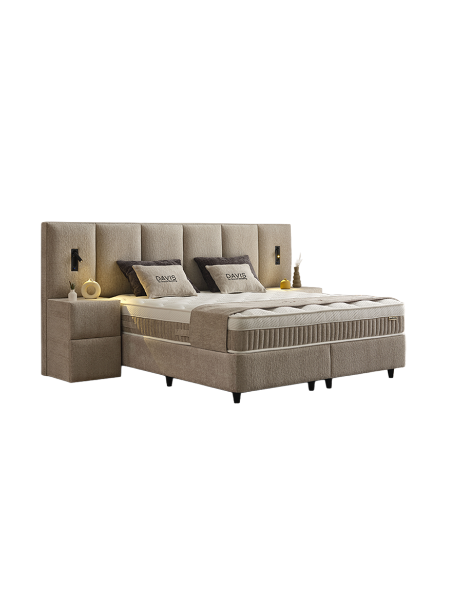 
Premium Box Spring Bed "Davis" incl. Mattress & Topper - Without accessories / Mattress size: 140 x 200 cm