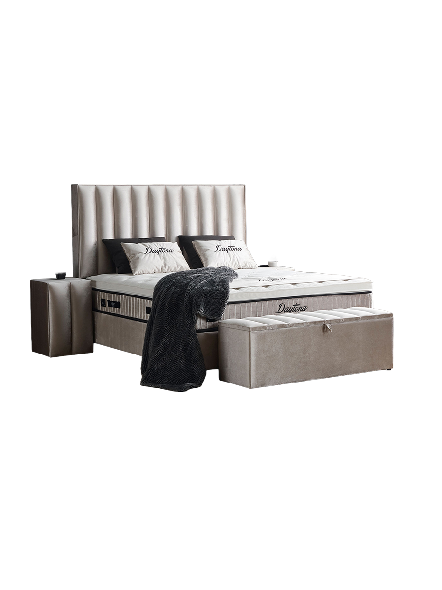 
Premium Boxspring Bed "Daytona" incl. Mattress & Topper - Without accessories / Mattress size: 160 x 200 cm