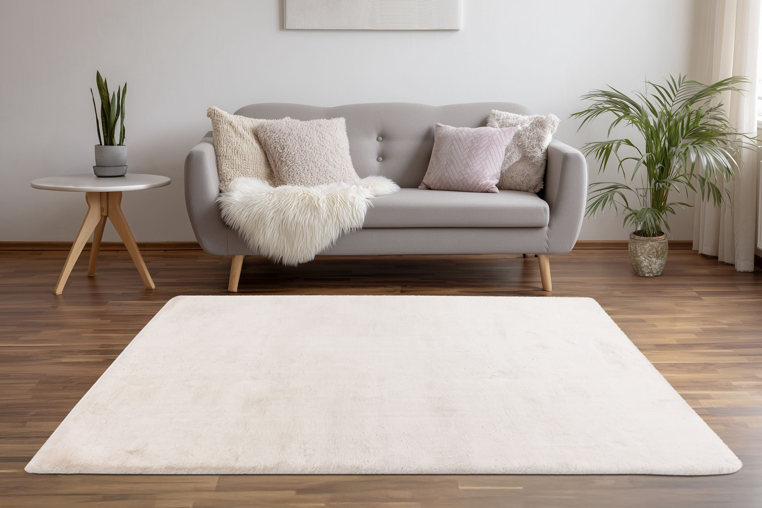 
High-Quality High-Pile Design Rug "Dolce" - Ivory - 80 x 150 cm