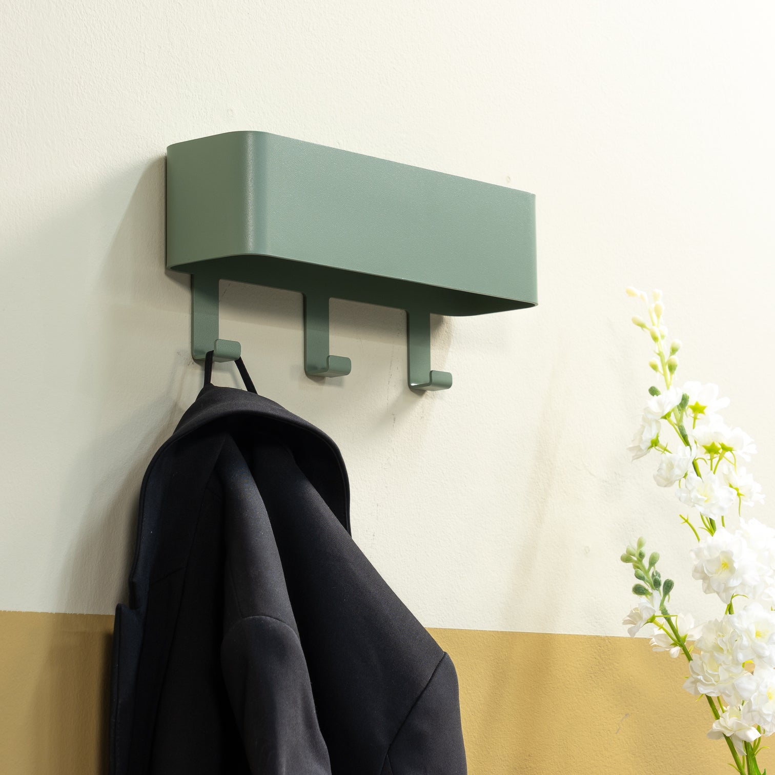 
Porte-manteau mural design « Dax Play 3 » - Vert Poussiéreux