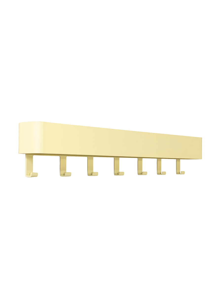 
"Dax Play 7" Wall-Mounted Coat Rack with Storage Shelf - Butter yellow
