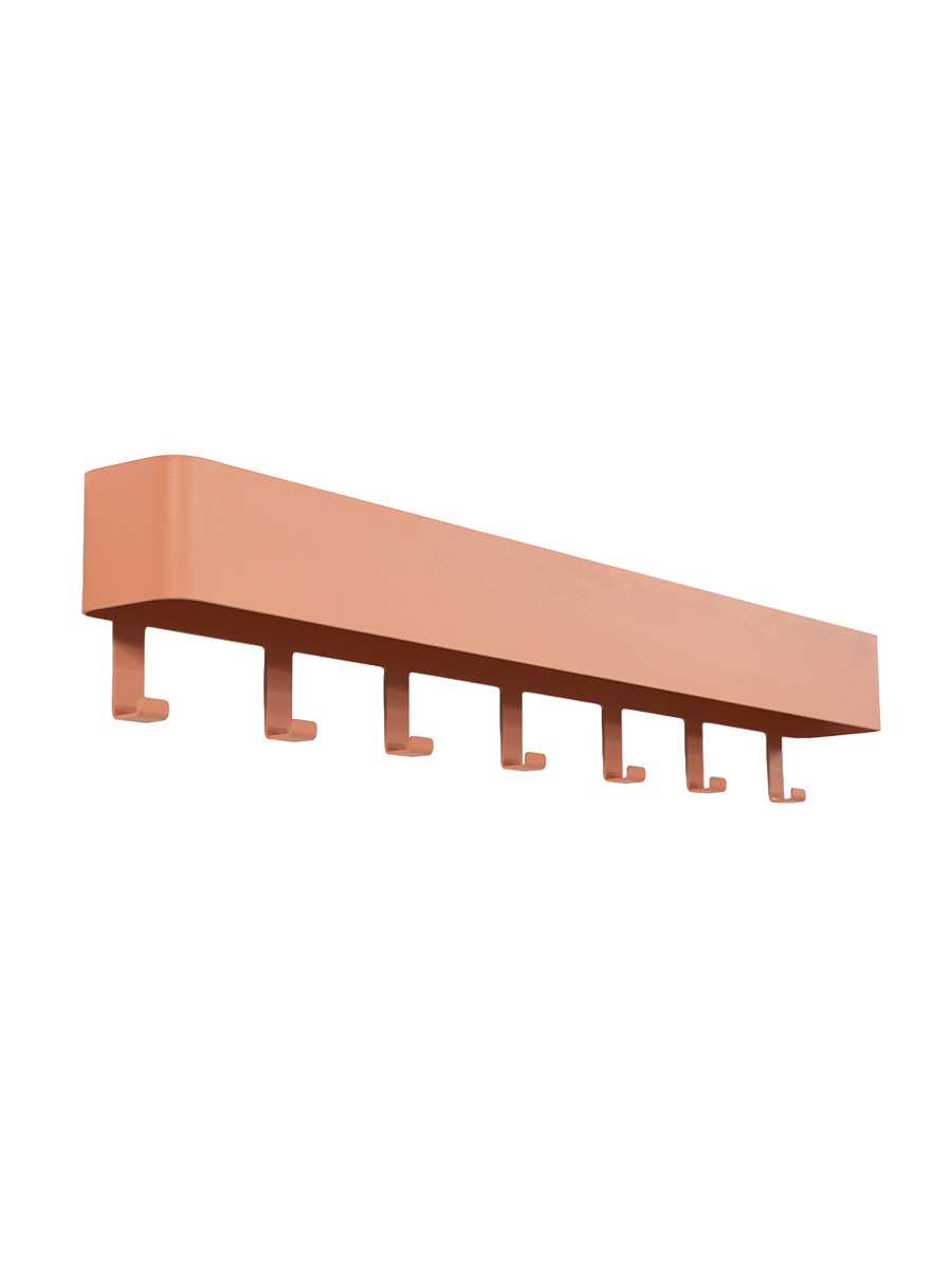 
"Dax Play 7" Wall-Mounted Coat Rack with Storage Shelf - Clay Terra