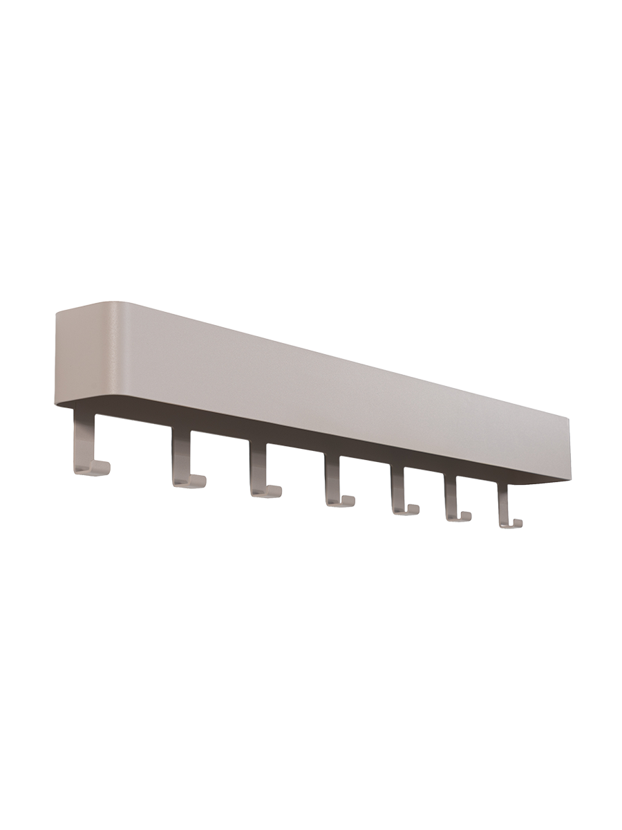 
"Dax Play 7" Wall-Mounted Coat Rack with Storage Shelf - Silky Taupe