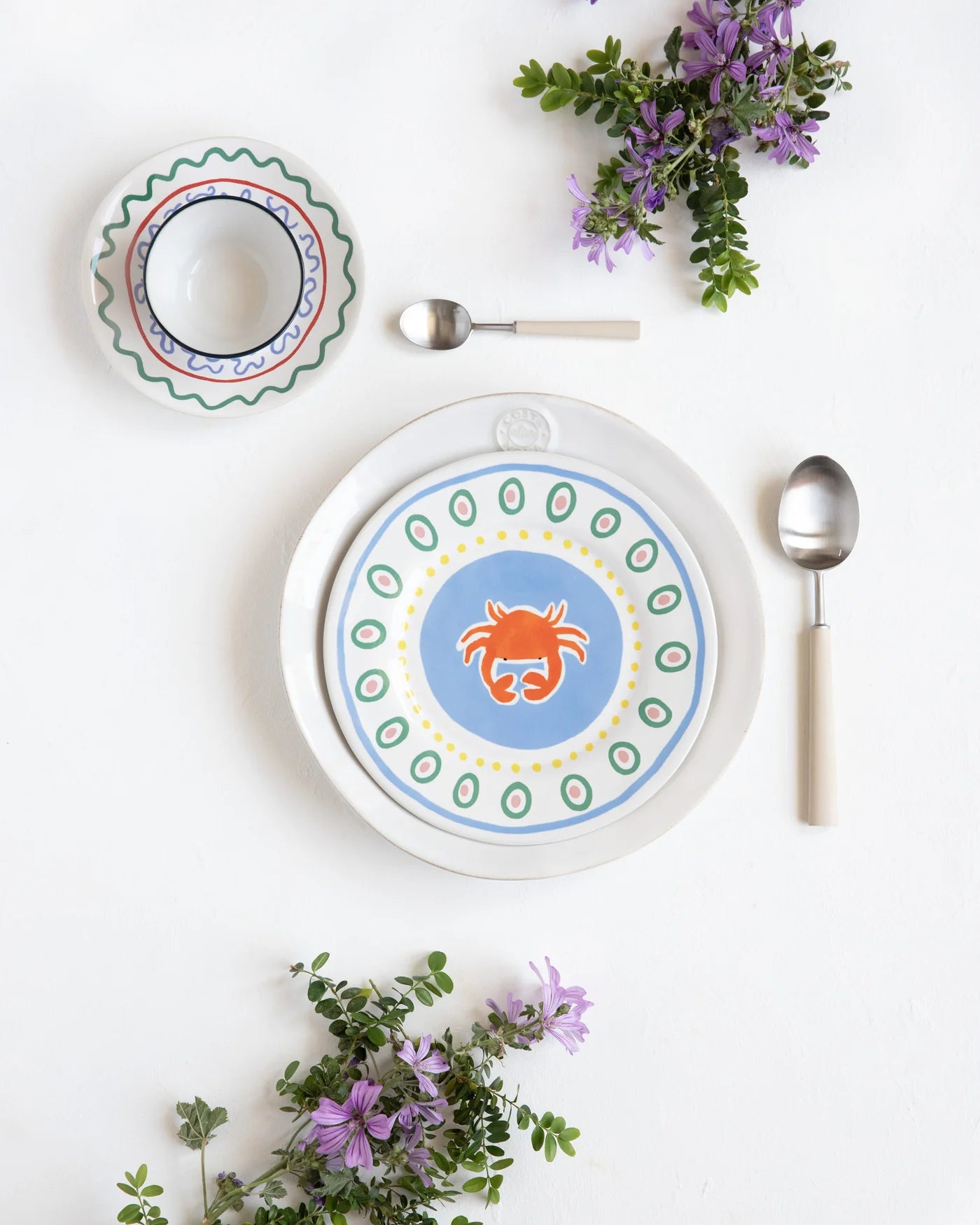 
Handcrafted Salad & Dessert Plate "Summer Bliss" - Krabbe