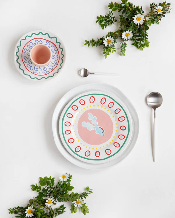 
Handcrafted Salad & Dessert Plate "Summer Bliss" - Guppy Fish