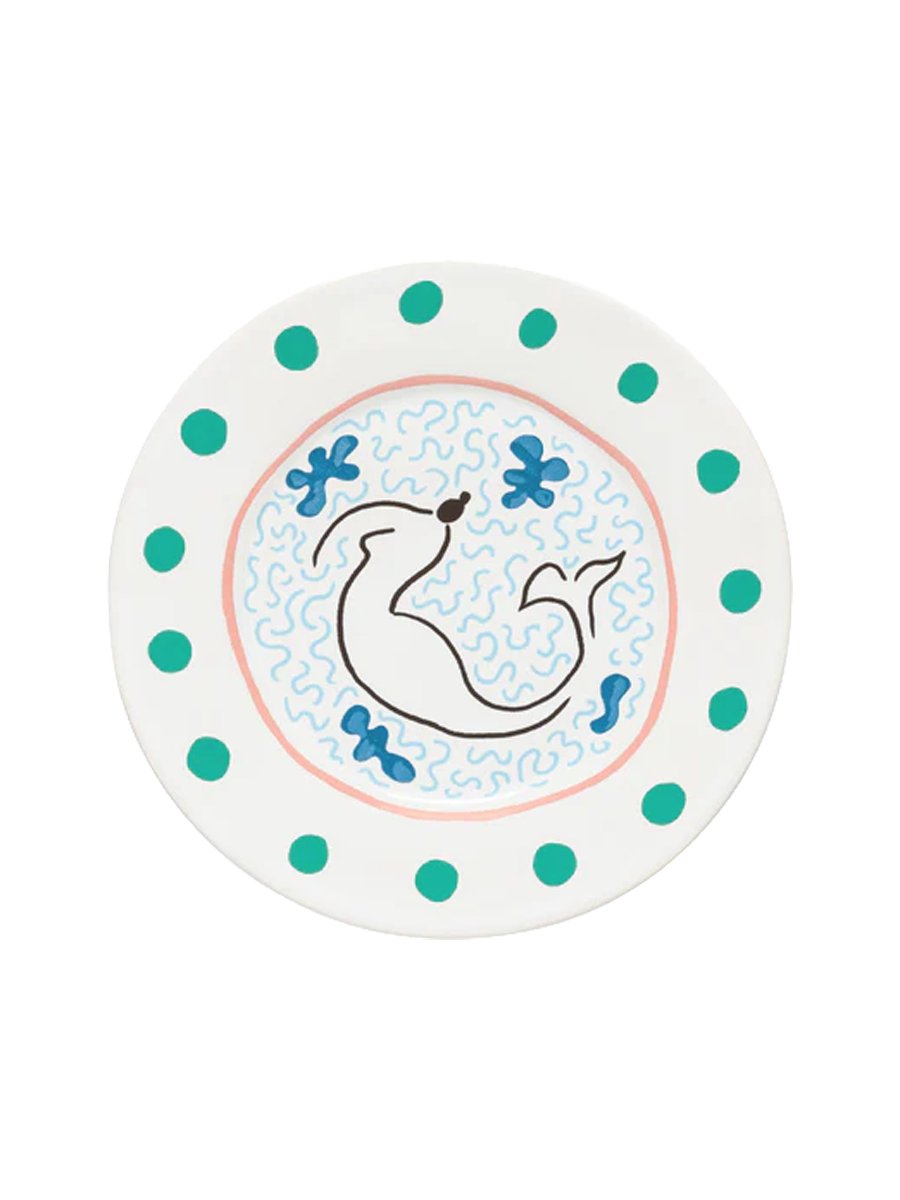 
Handcrafted Salad & Dessert Plate "Summer Bliss" - Mermaid
