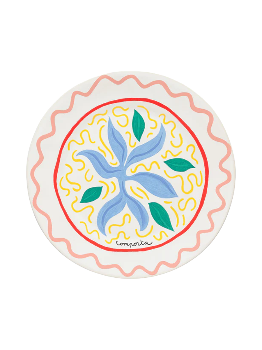 
Handmade Dinner Plate "Summer Bliss" - Seaweed