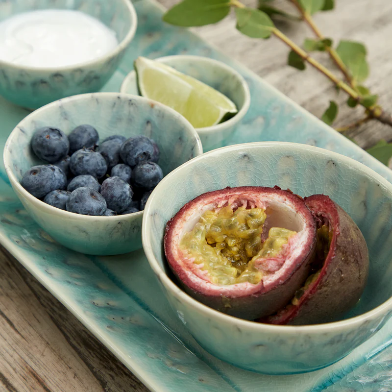
Handcrafted Fruit Bowl "Madeira" - Blue / Medium
