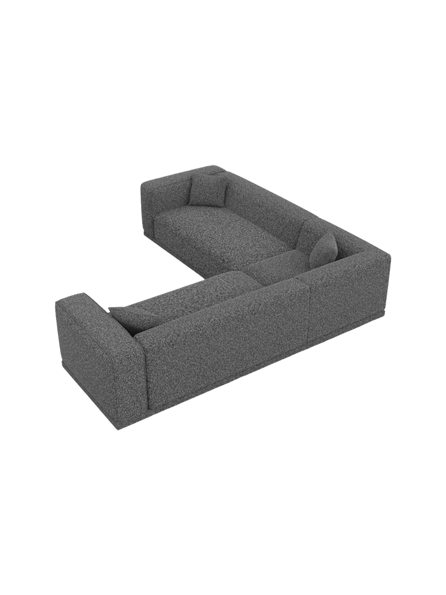 
5-Sitzer Design Ecksofa „Bellara“ mit Bouclé-Bezug - Bouclé Graphit
