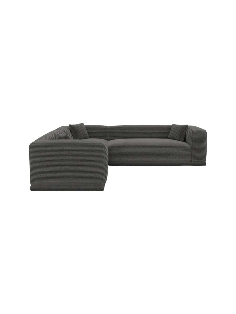 
5-Sitzer Design Ecksofa „Bellara“, Cordsamt - Cordsamt Dunkelblau