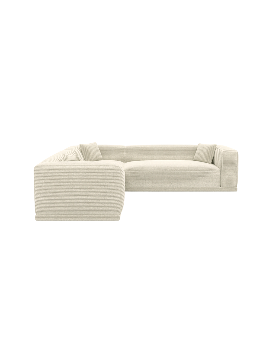
5-Sitzer Design Ecksofa „Bellara“, Cordsamt - Cordsamt Dunkelblau