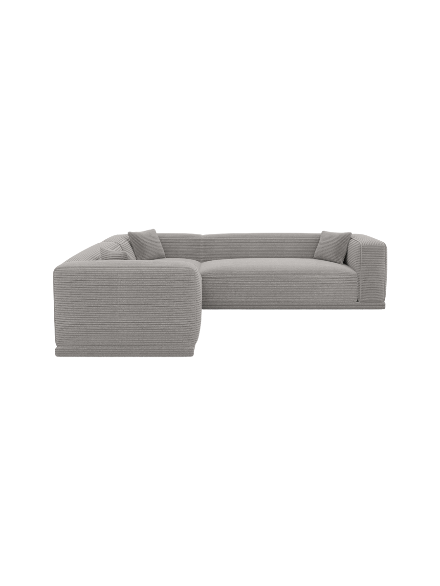 
5-Sitzer Design Ecksofa „Bellara“, Cordsamt - Cordsamt Dunkelblau