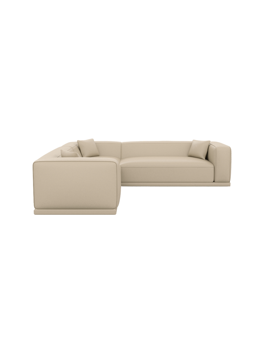 
5-Sitzer Design Echtleder Ecksofa „Bellara“ - Echtleder Beige