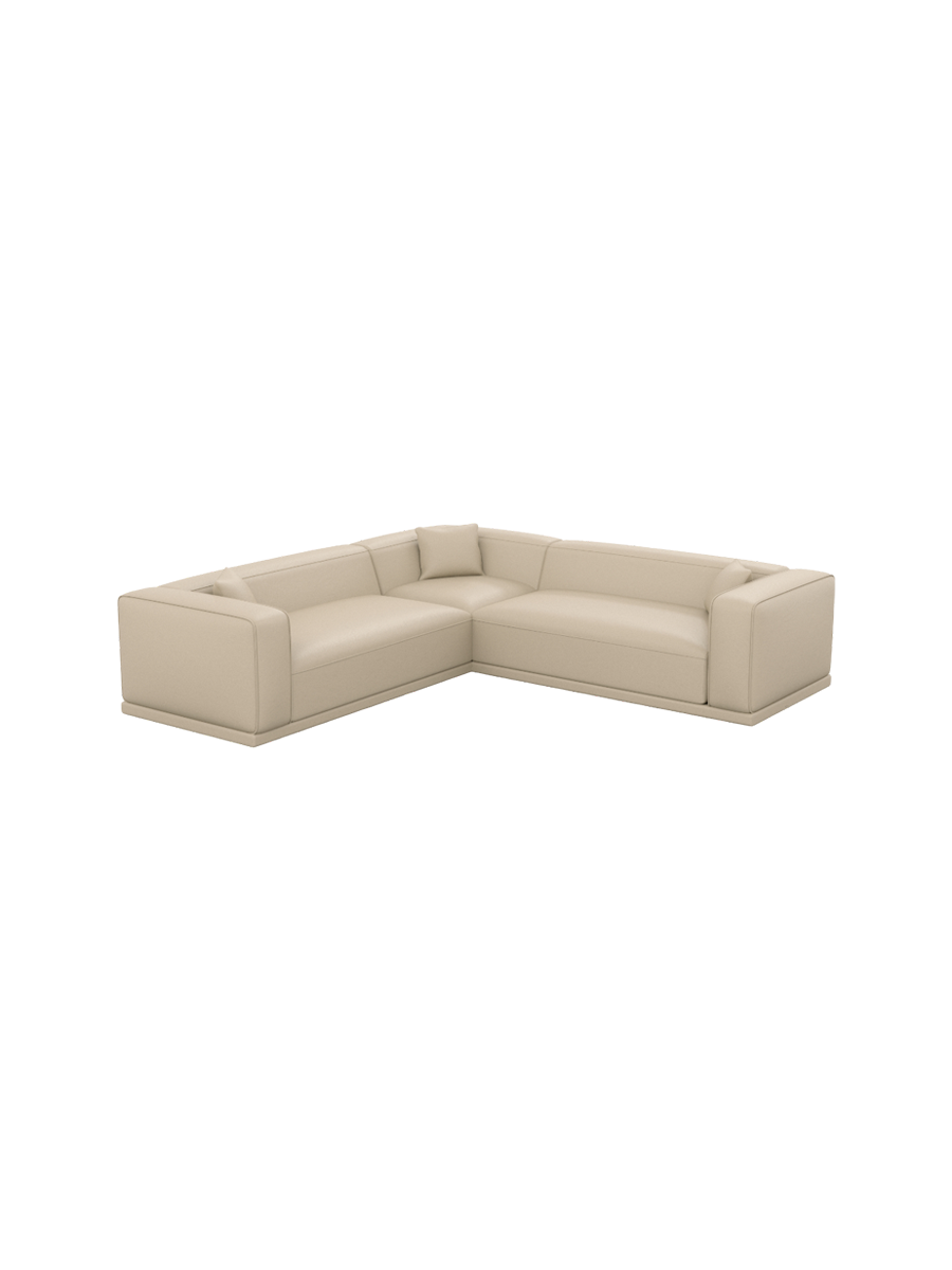 
5-Sitzer Design Echtleder Ecksofa „Bellara“ - Echtleder Beige