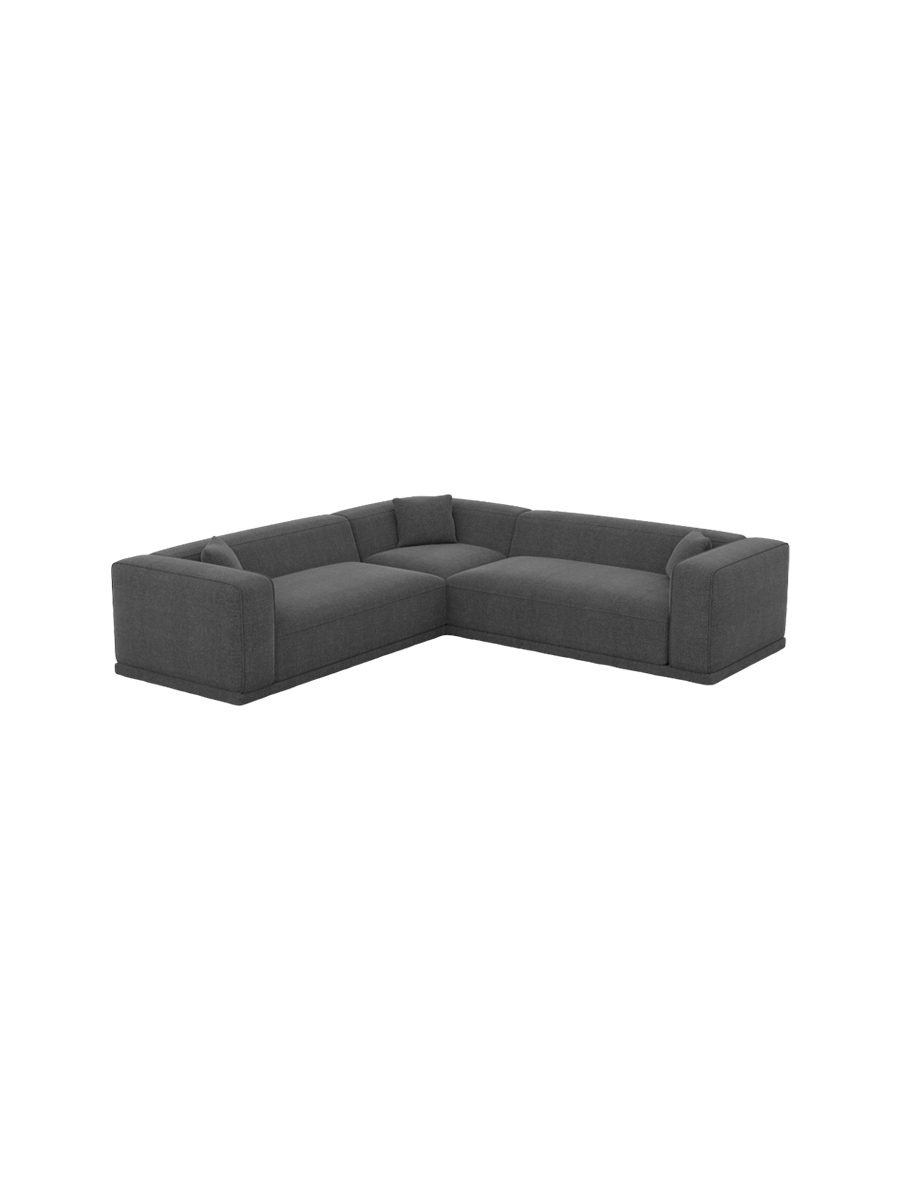 
5-Sitzer Design Ecksofa „Bellara“ mit Strukturstoff-Bezug - Strukturstoff Anthrazit