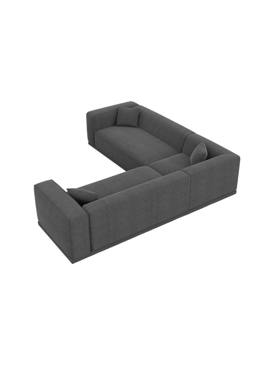 
5-Sitzer Design Ecksofa „Bellara“ mit Strukturstoff-Bezug - Strukturstoff Anthrazit