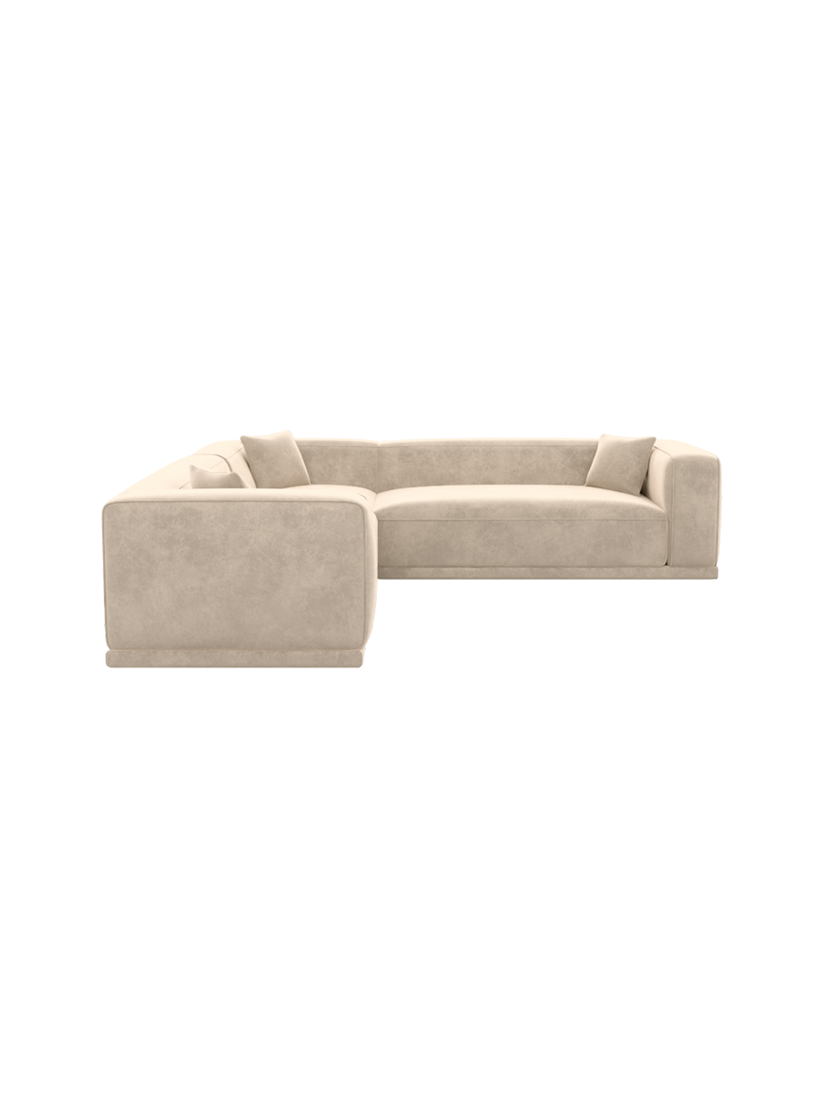 
5-Sitzer Design Ecksofa „Bellara“ mit Samtbezug - Samtbezug Königsblau