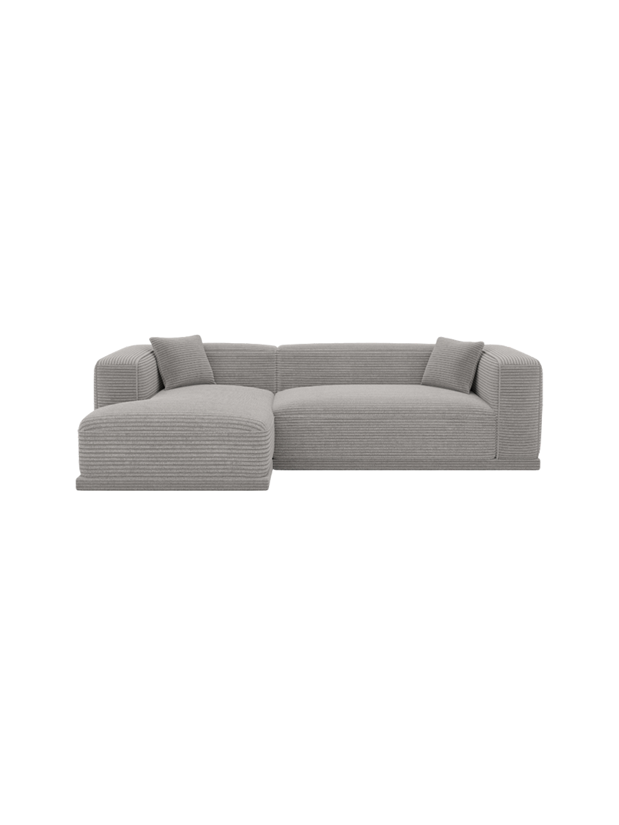
4-Sitzer Design Ecksofa „Bellara“, Cordsamt - Cordsamt Dunkelblau / Eckteil rechts