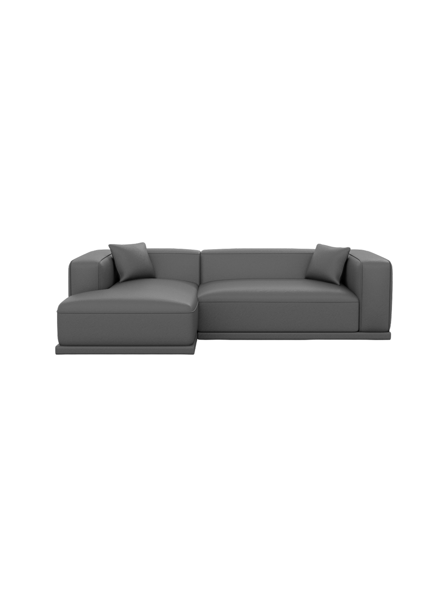 
4-Sitzer Design Echtleder Ecksofa „Bellara“ - Echtleder Beige / Eckteil rechts