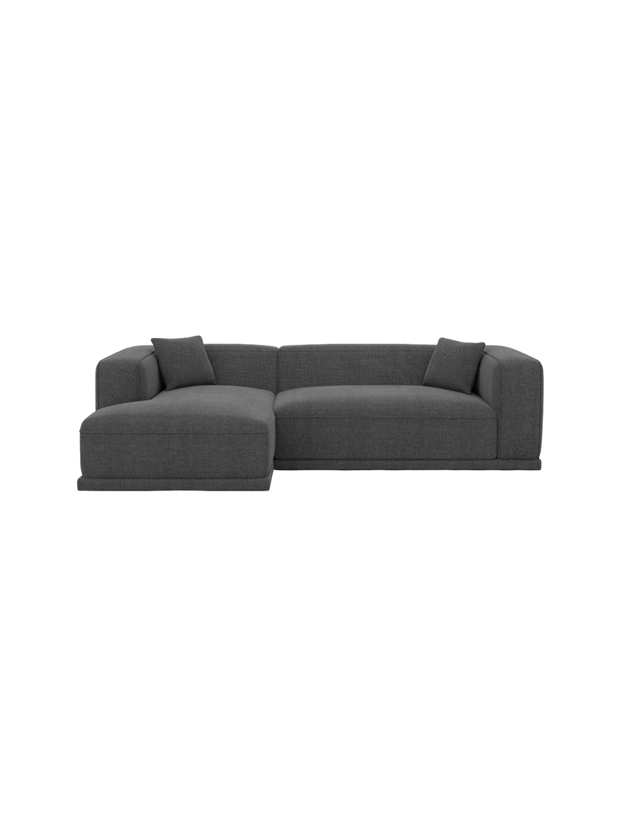 
4-Sitzer Design Ecksofa „Bellara“ mit Strukturstoff-Bezug - Strukturstoff Anthrazit / Eckteil rechts