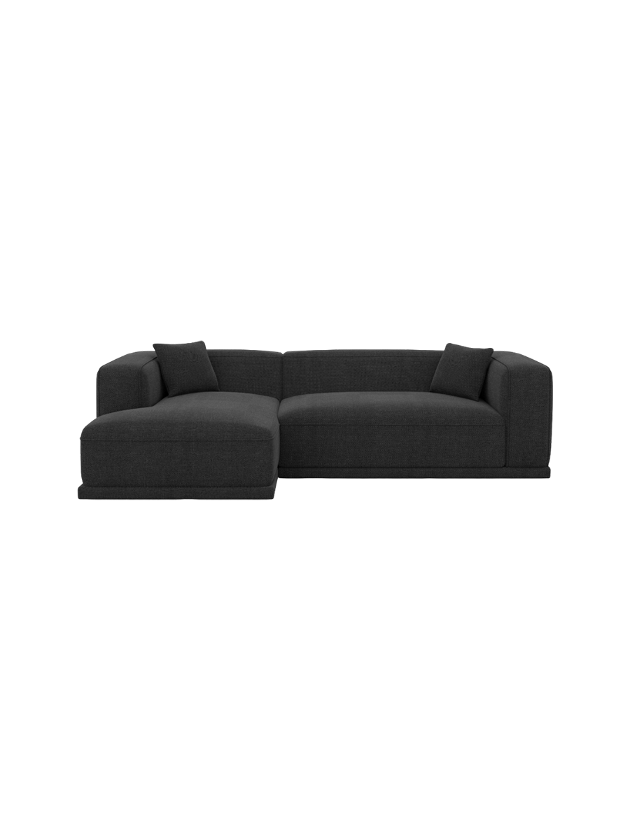 
4-Sitzer Design Ecksofa „Bellara“ mit Strukturstoff-Bezug - Strukturstoff Anthrazit / Eckteil rechts