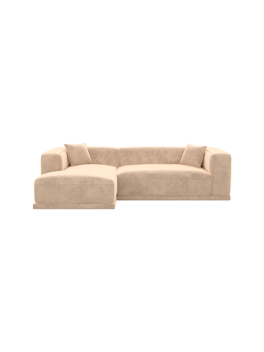 
4-Sitzer Design Ecksofa „Bellara“ mit Samtbezug - Samtbezug Königsblau / Eckteil rechts