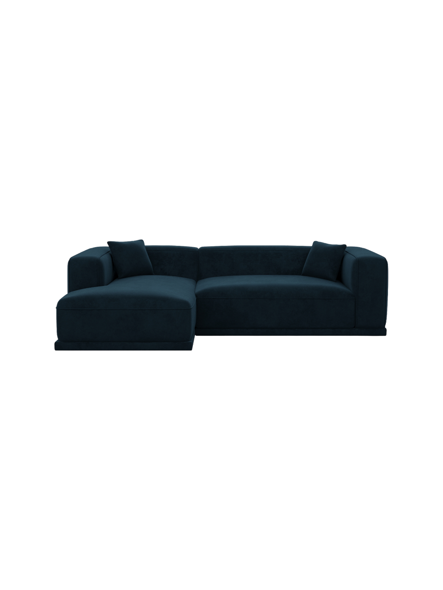 
4-Sitzer Design Ecksofa „Bellara“ mit Samtbezug - Samtbezug Königsblau / Eckteil rechts